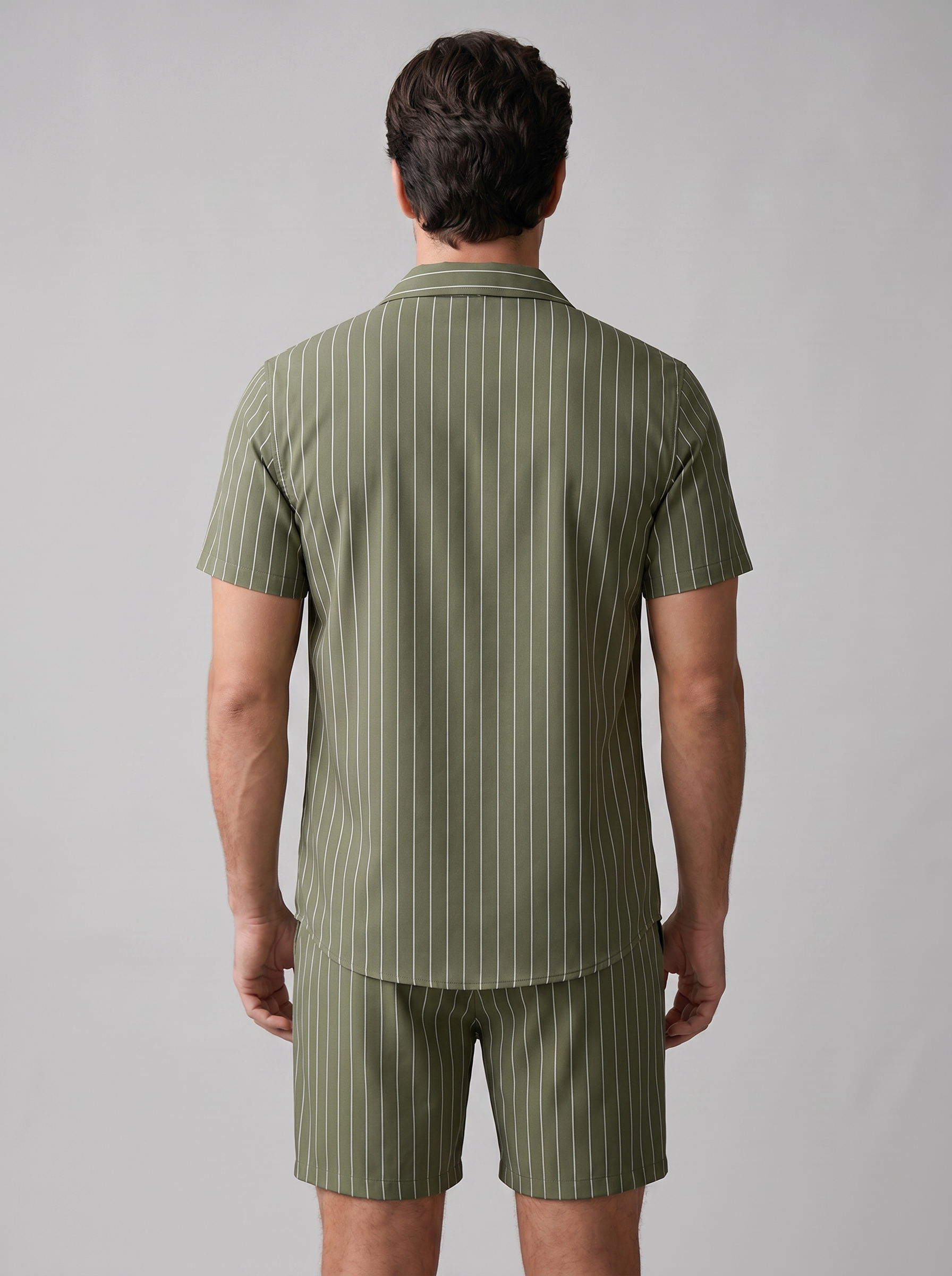 Męski zestaw Pinstripe z krótkim rękawem na lato