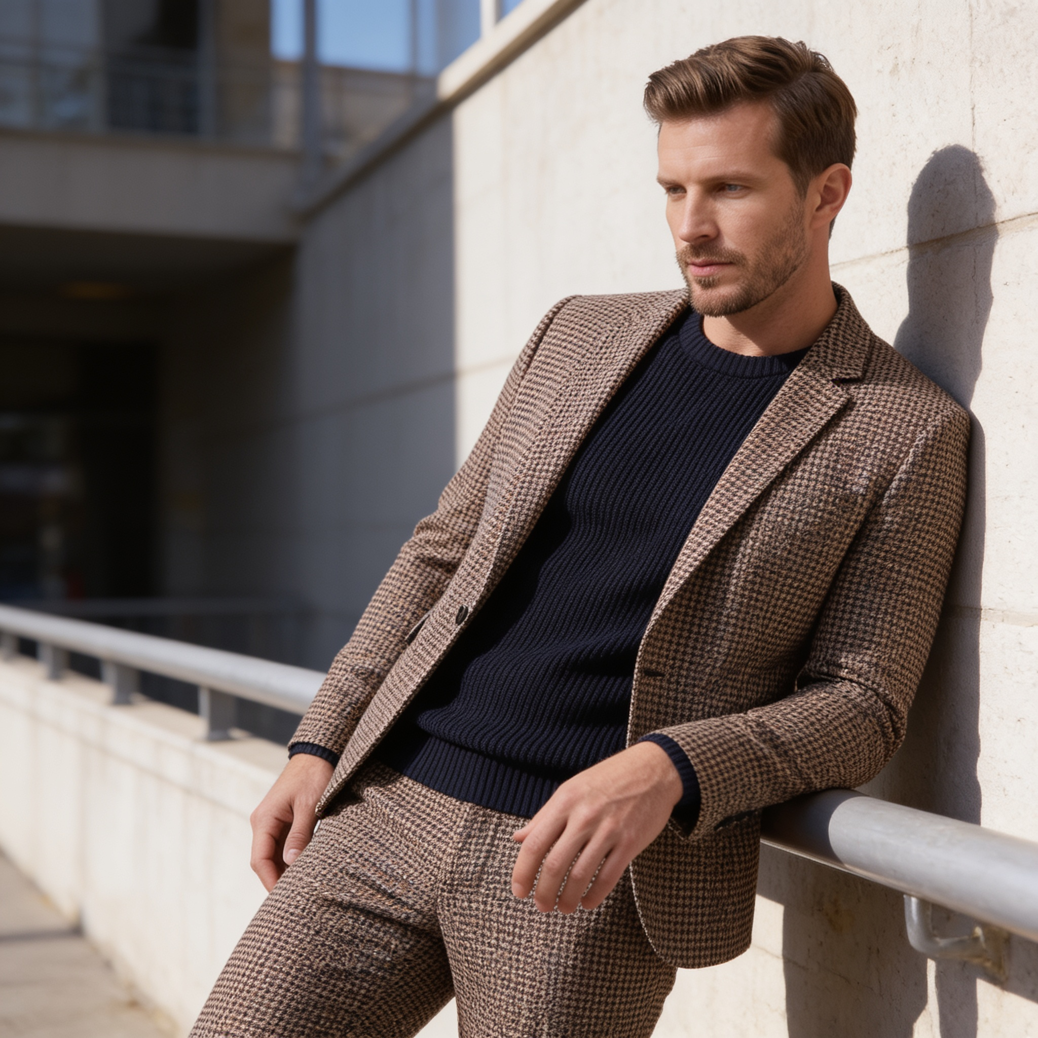 Men's Checkered Tailored Suit