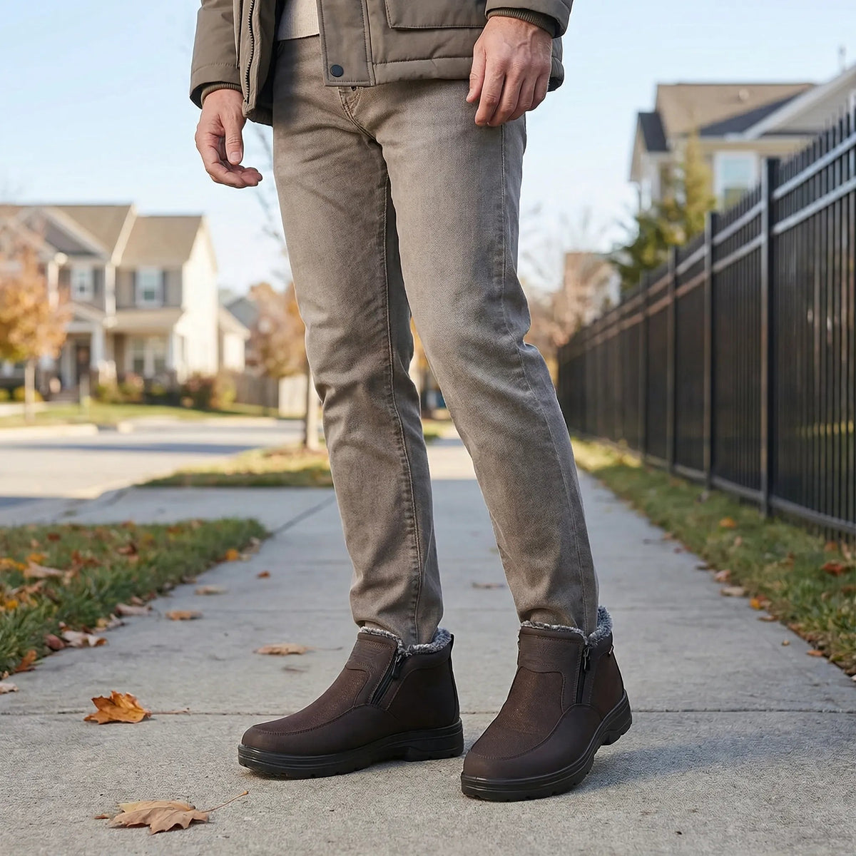 Herren-Winterstiefel mit Fußbett