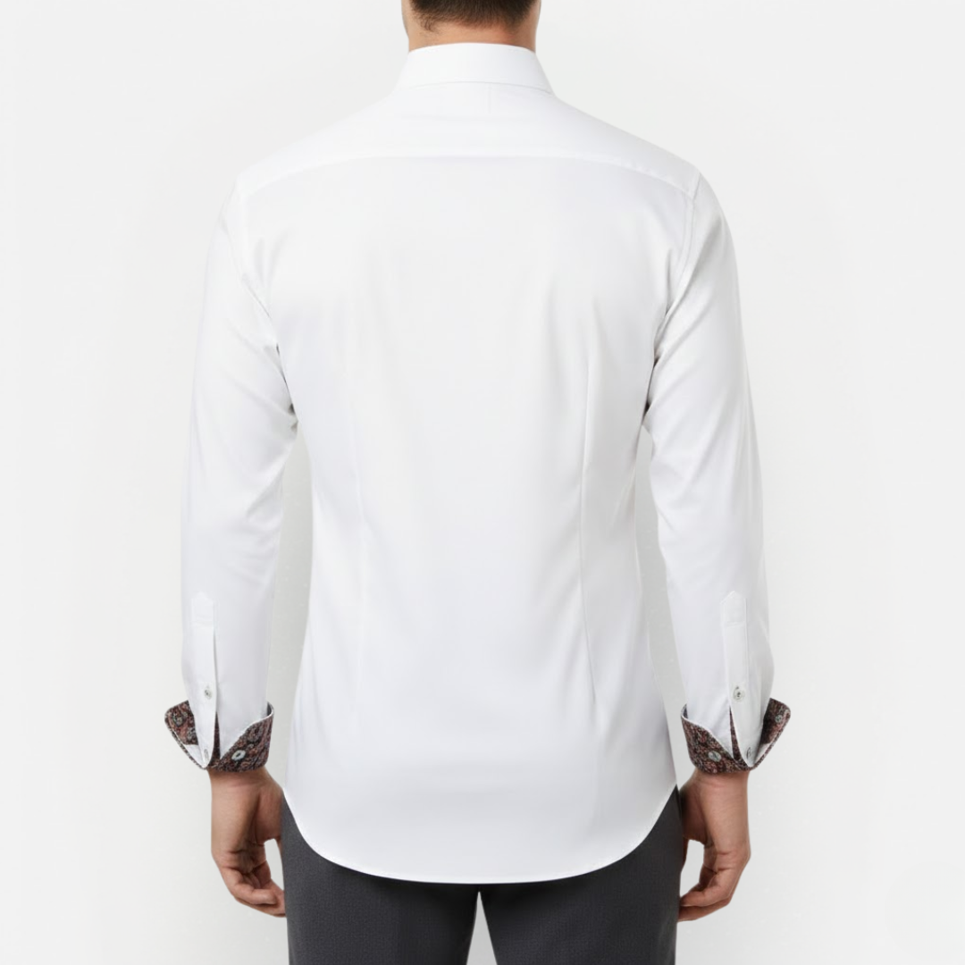 Camisa Homem Estampa Paisley Mangas Compridas Casual