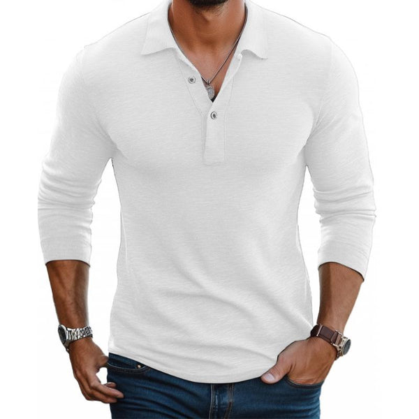 Herrepolo lange ærmer slim fit casual