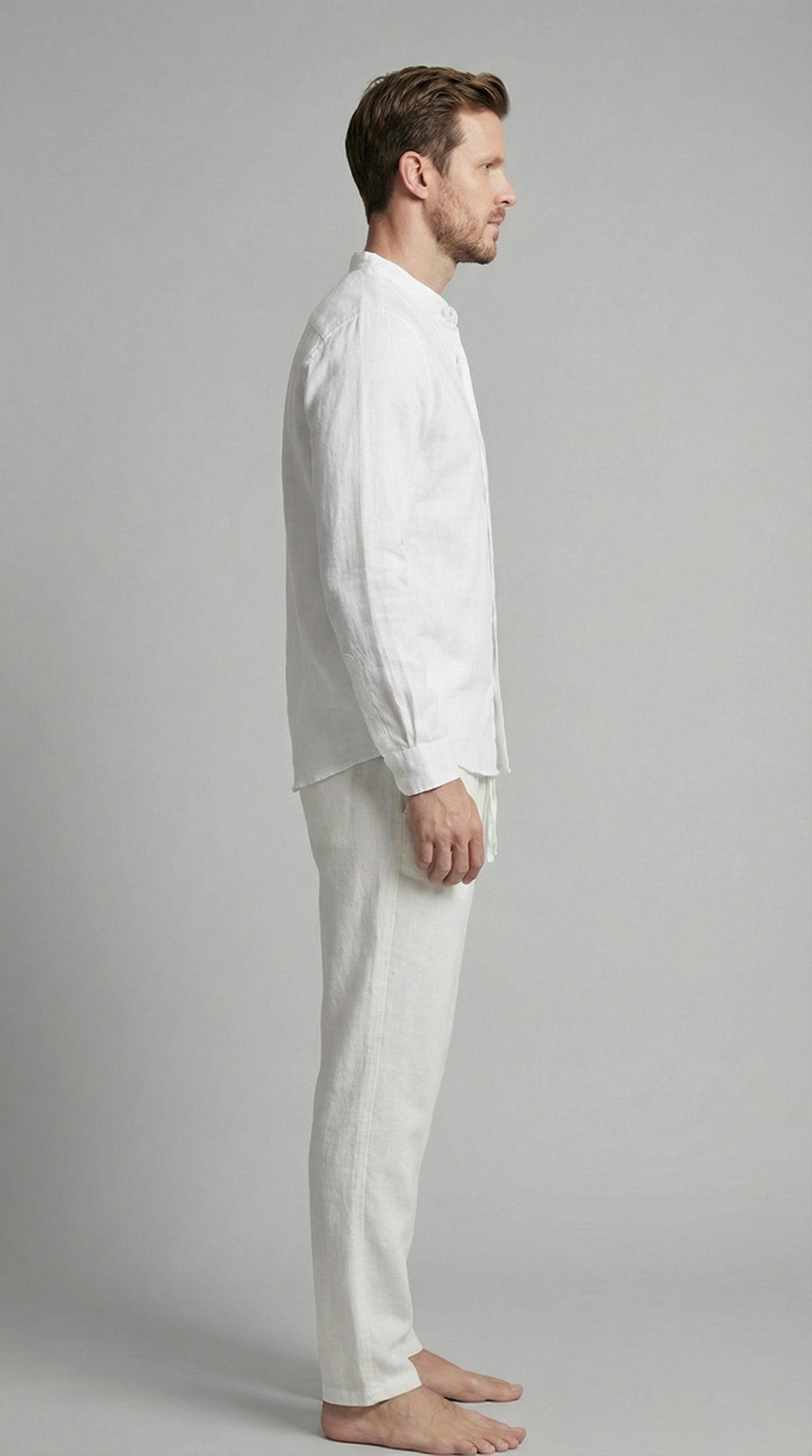 Herresæt skjorte bukser slim fit sommer