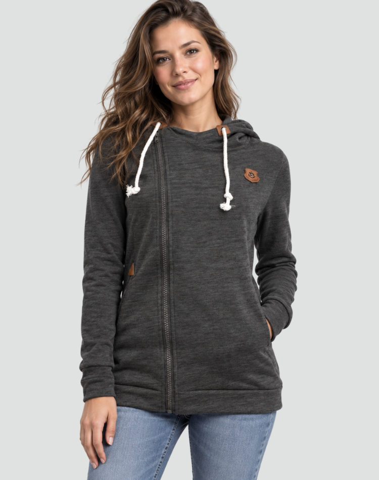 Gilet de sport pour femme avec capuche asymétrique