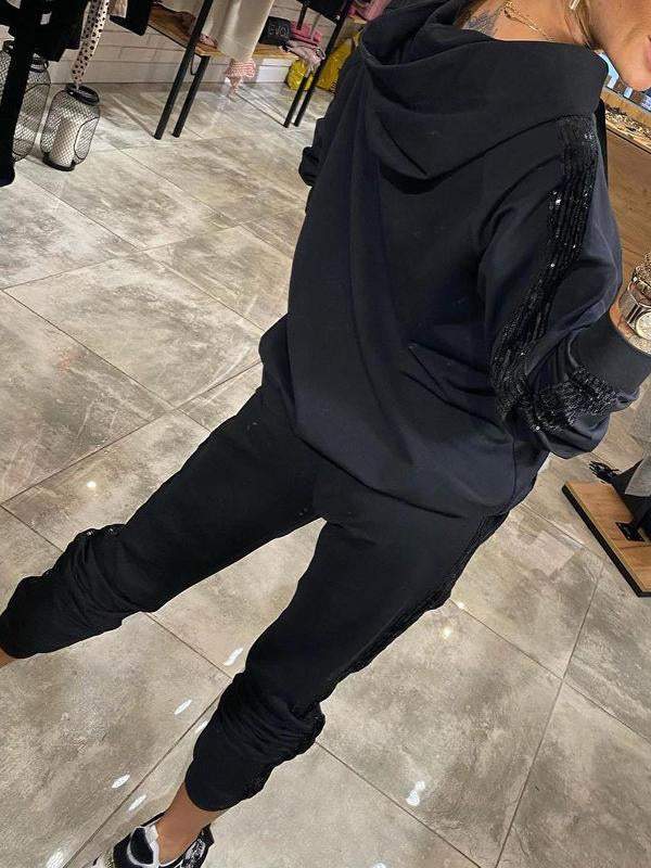 Conjunto de hoodie e calças de jogging para senhora com ajuste confortável
