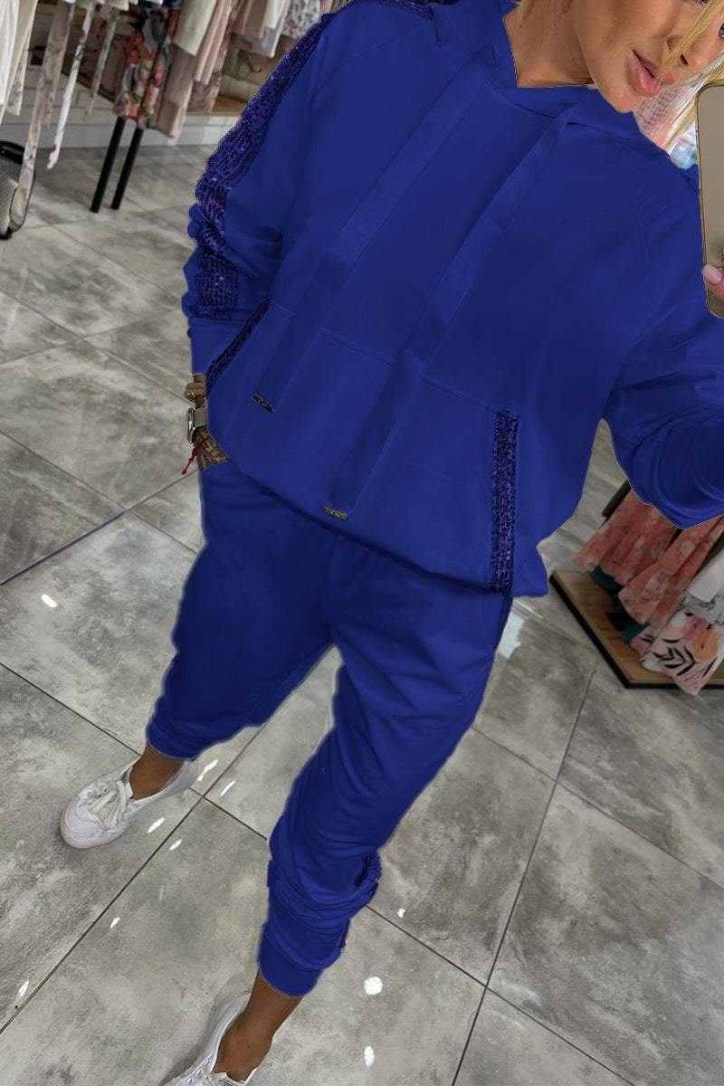 Conjunto de hoodie e calças de jogging para senhora com ajuste confortável
