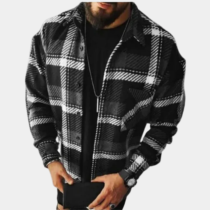 Men’s Plaid Overshirt Regular Fit Layering Autumn