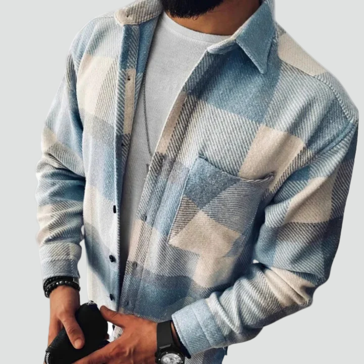 Men’s Plaid Overshirt Regular Fit Layering Autumn