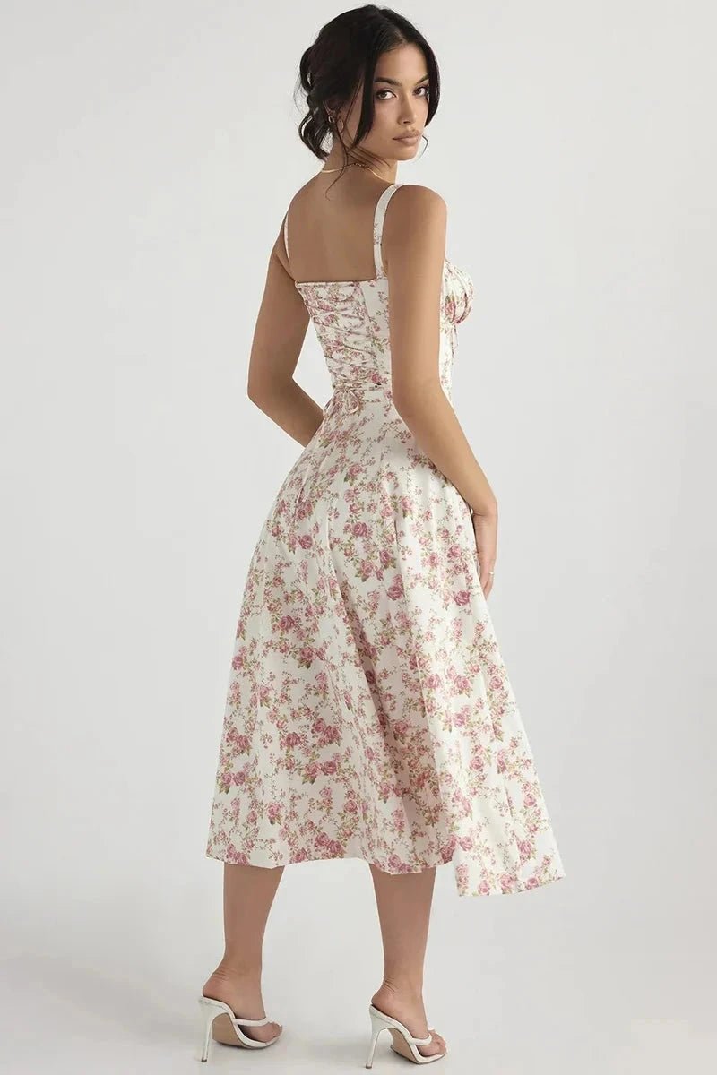 Vestido Mujer Corsé Manga Larga Verano Fiesta Playa Casual