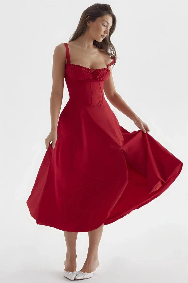 Vestido Mujer Corsé Manga Larga Verano Fiesta Playa Casual