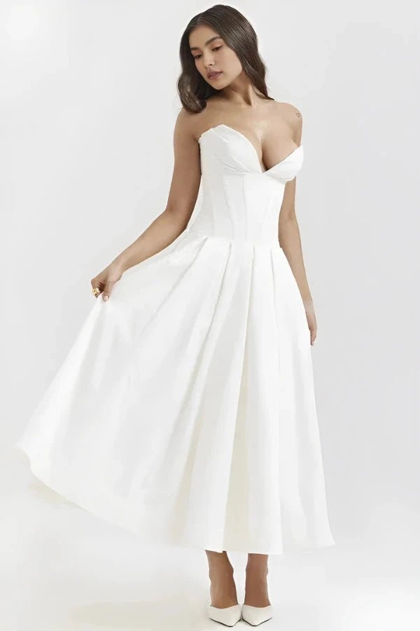 Vestido Mujer Ocasión Falda Voluminosa Formal