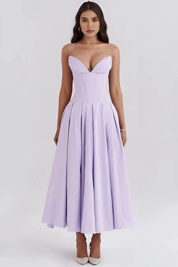 Vestido Mujer Ocasión Falda Voluminosa Formal