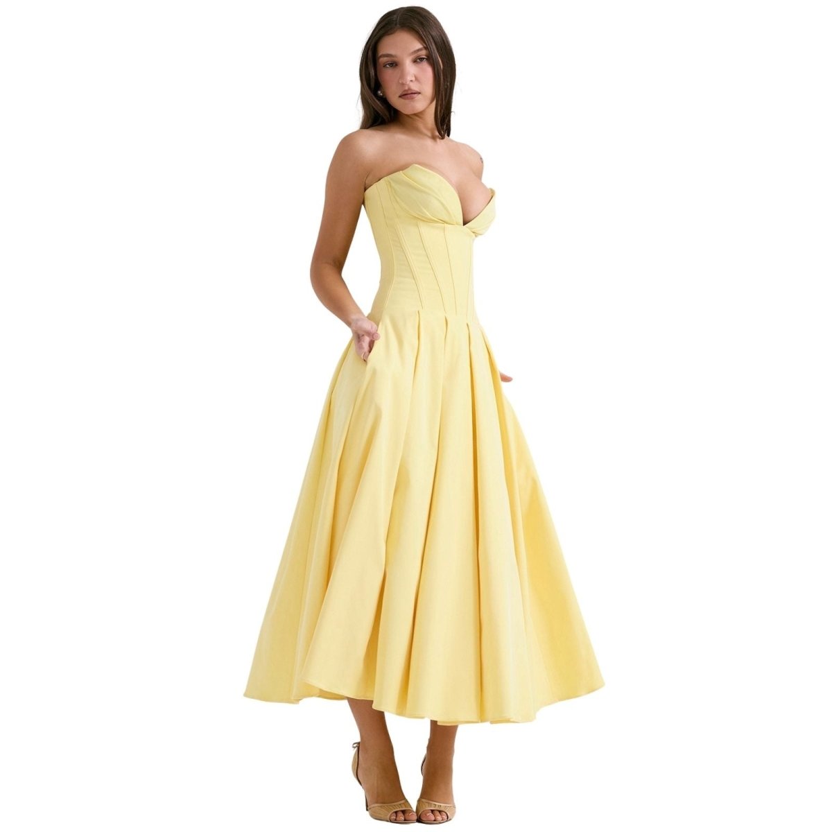 Vestido Mujer Ocasión Falda Voluminosa Formal