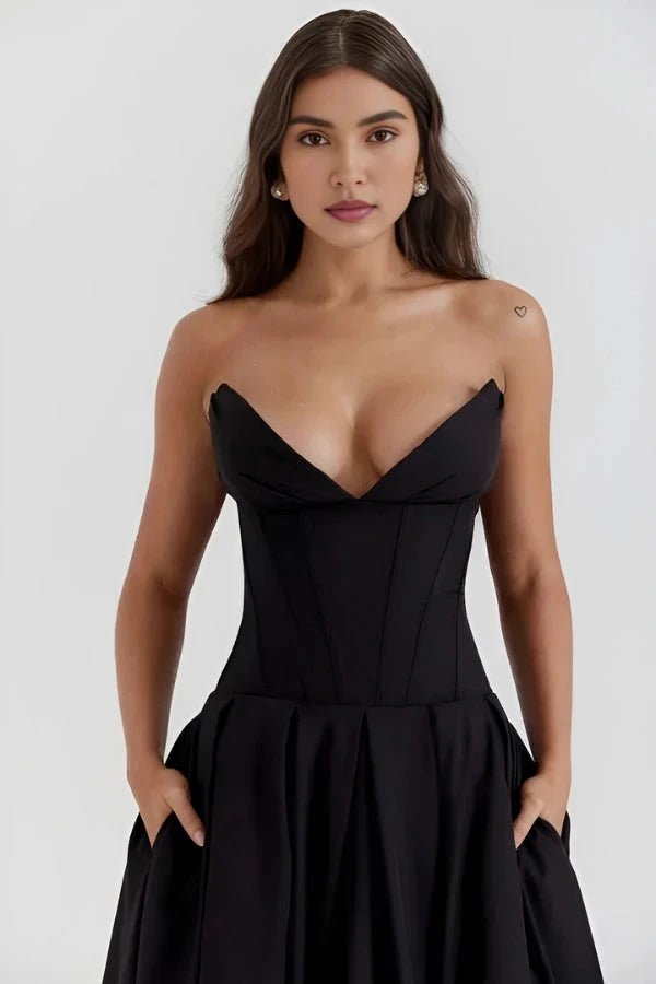 Vestido Mujer Ocasión Falda Voluminosa Formal