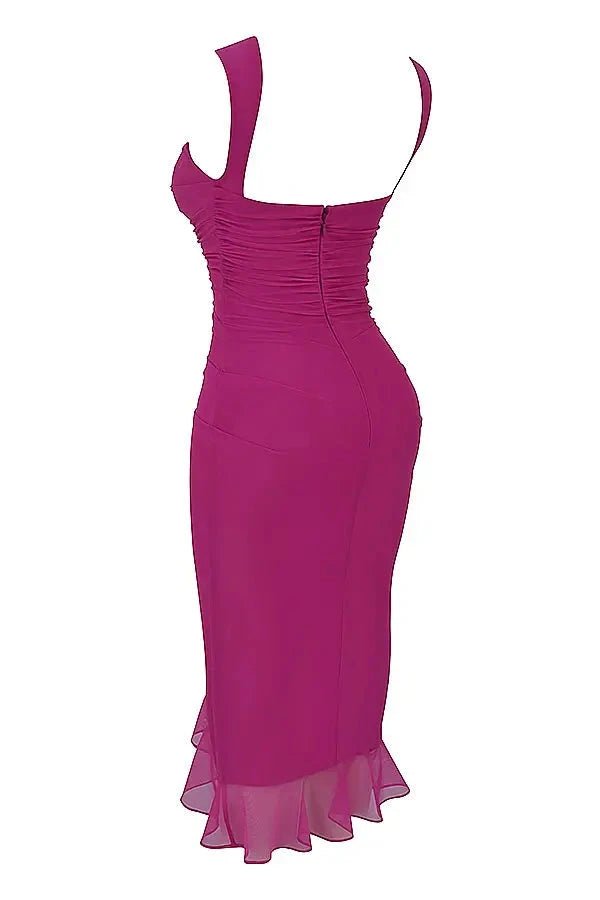 Vestido Senhora Malha Gola Redonda Costas Baixas Médio Gala