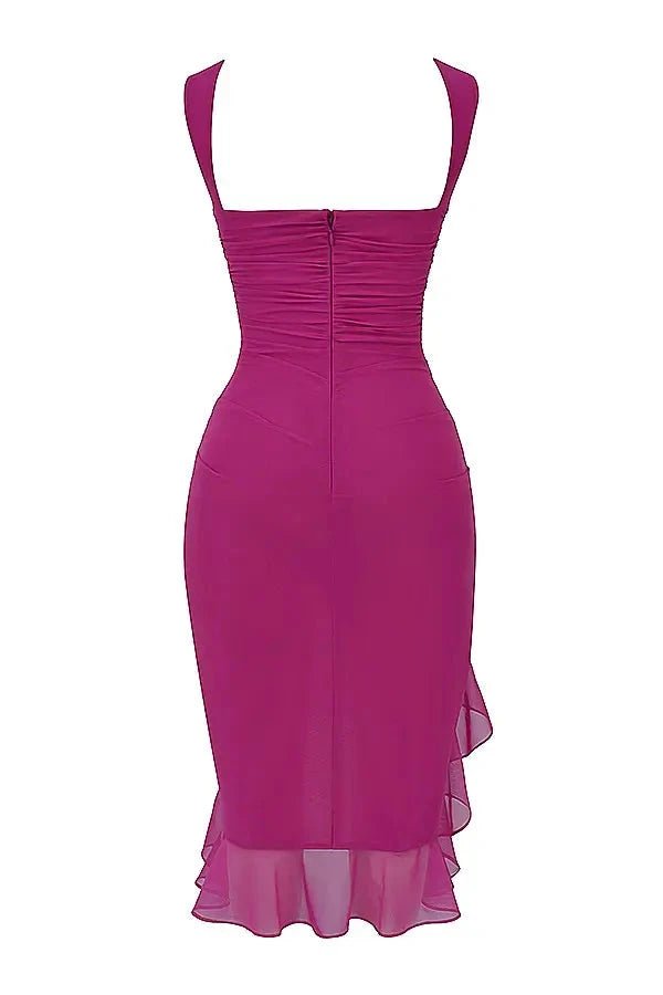 Vestido Senhora Malha Gola Redonda Costas Baixas Médio Gala