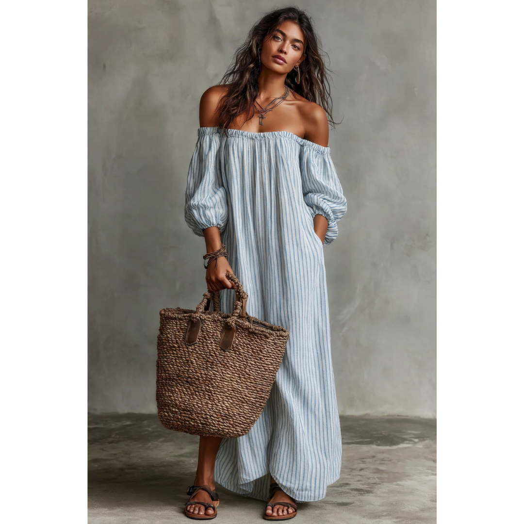 Jurk Dames Oversized Vallende Mouwen Casual