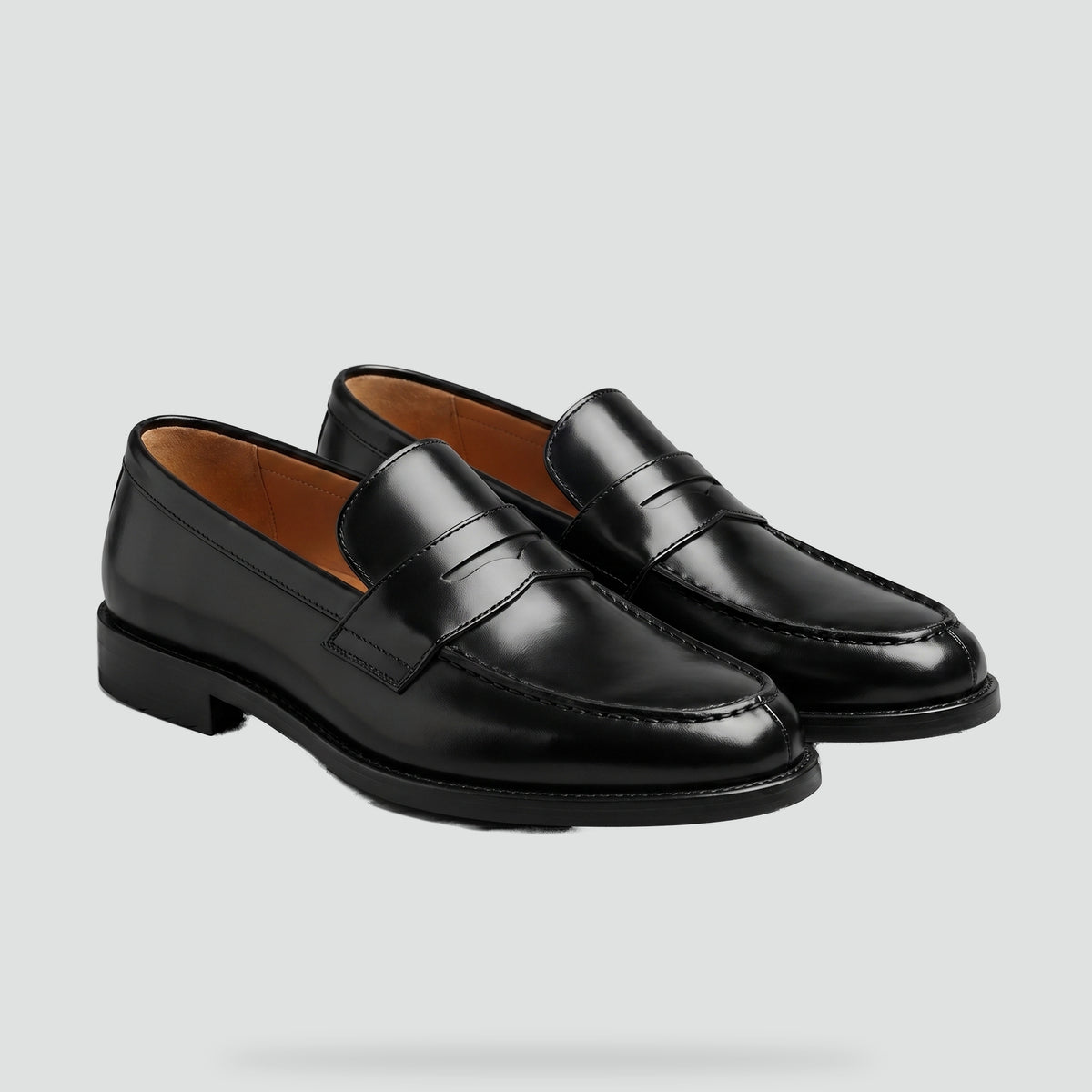 Klassieke Leren Penny Loafer met Flexibele Rubberzool voor Heren