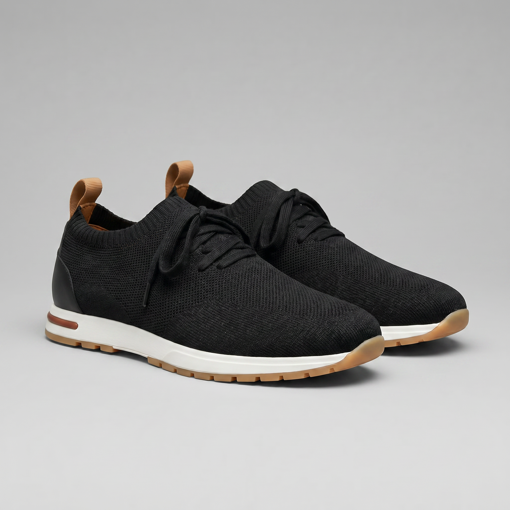 Zapatillas de punto con cordones para hombre casuales