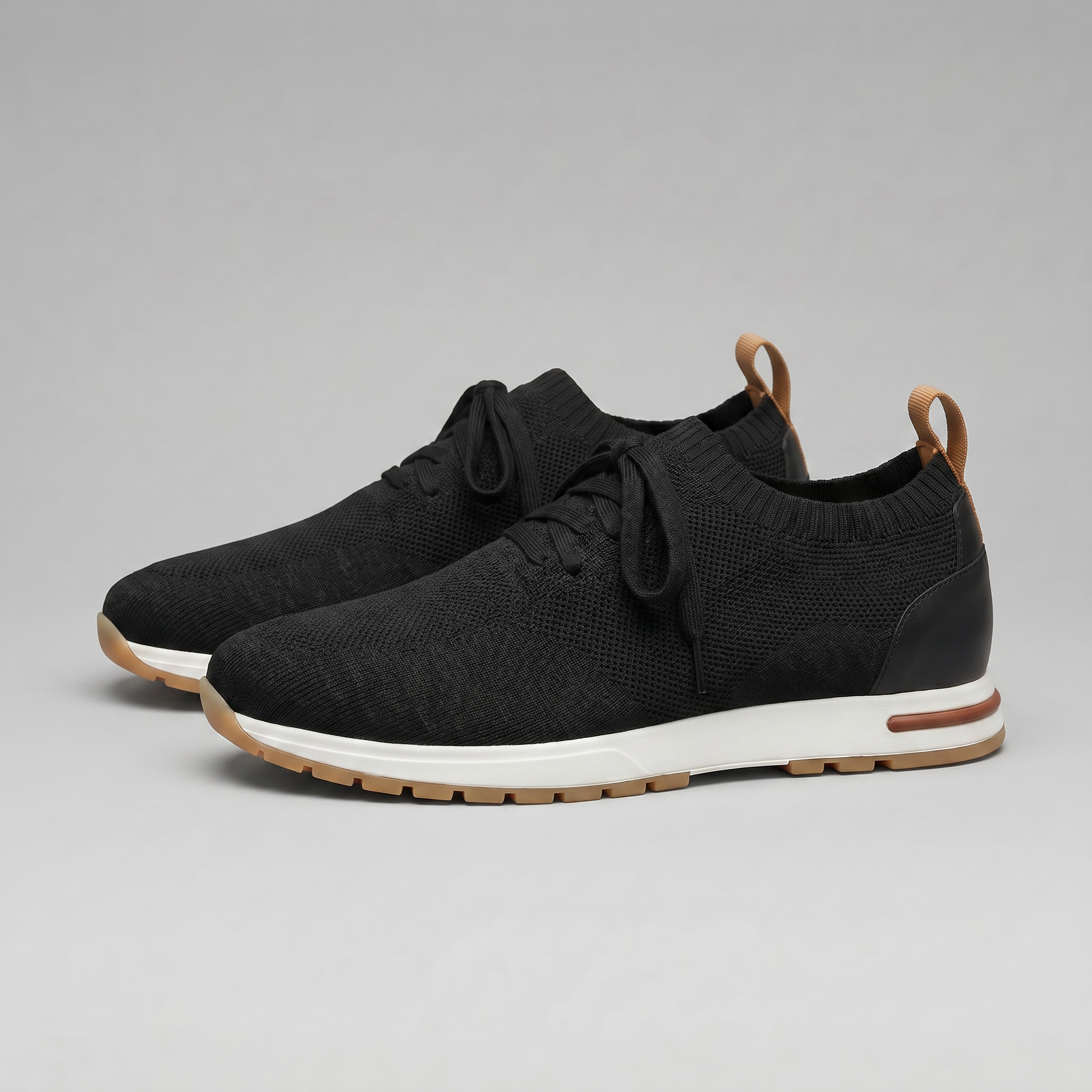 Zapatillas de punto con cordones para hombre casuales