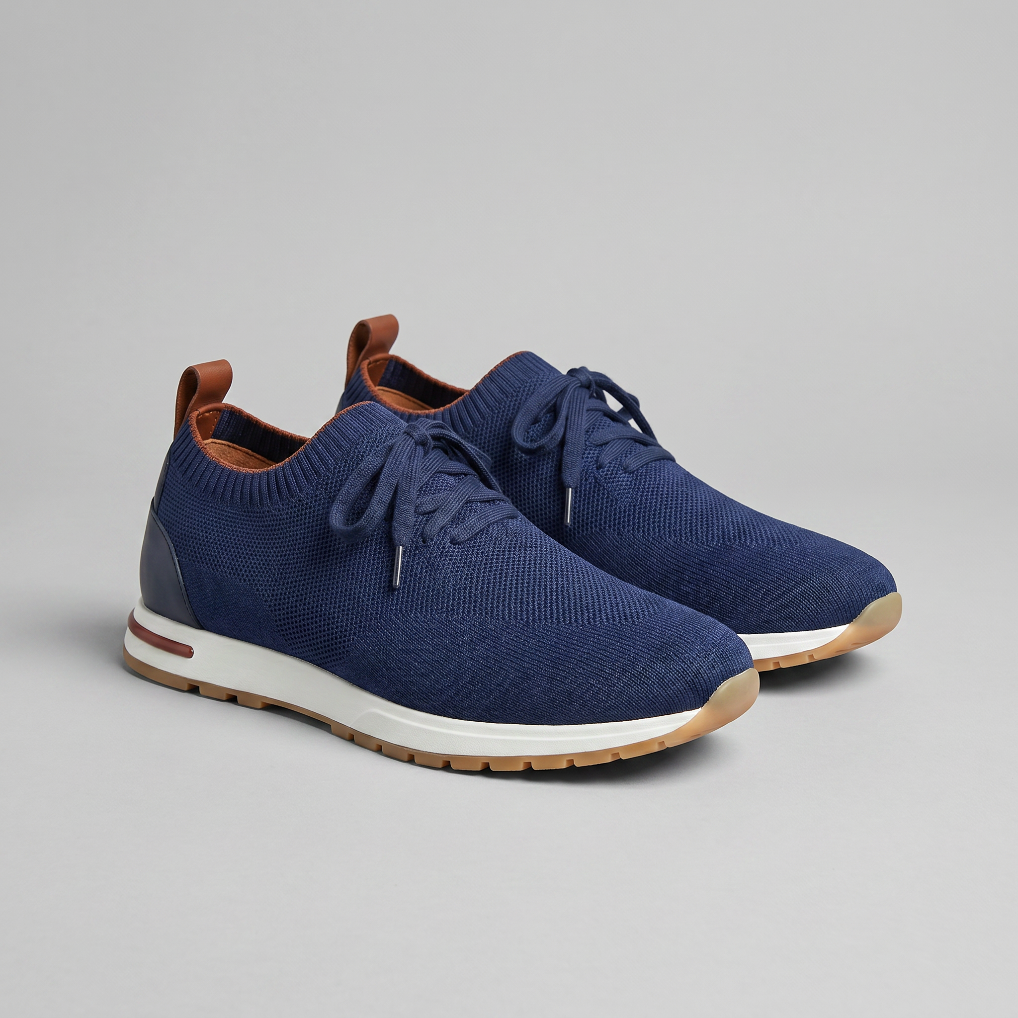 Zapatillas de punto con cordones para hombre casuales