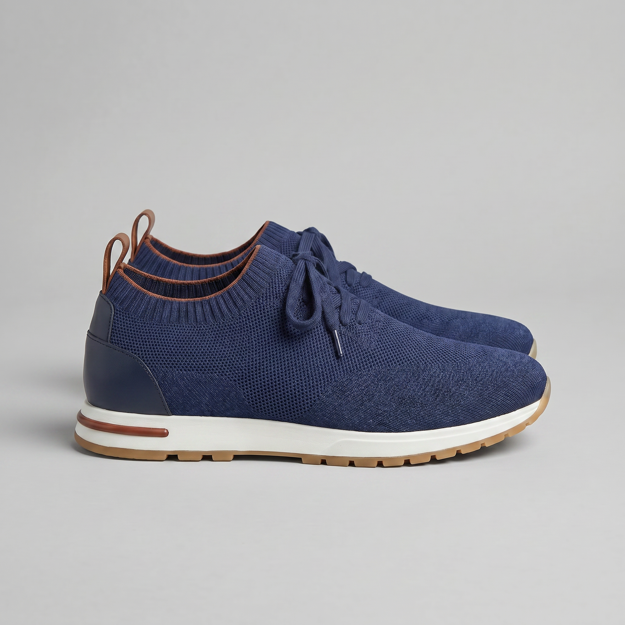 Zapatillas de punto con cordones para hombre casuales
