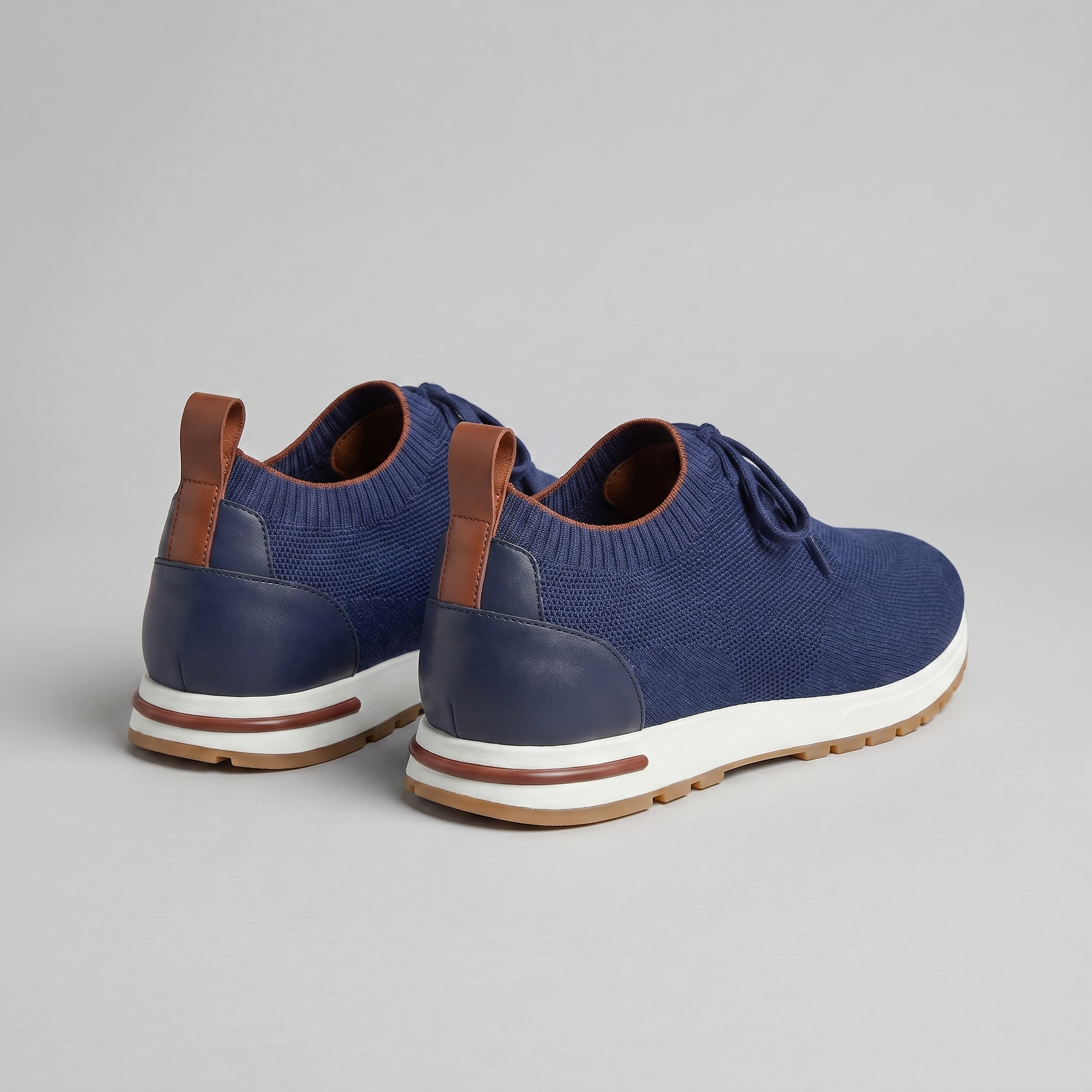 Zapatillas de punto con cordones para hombre casuales