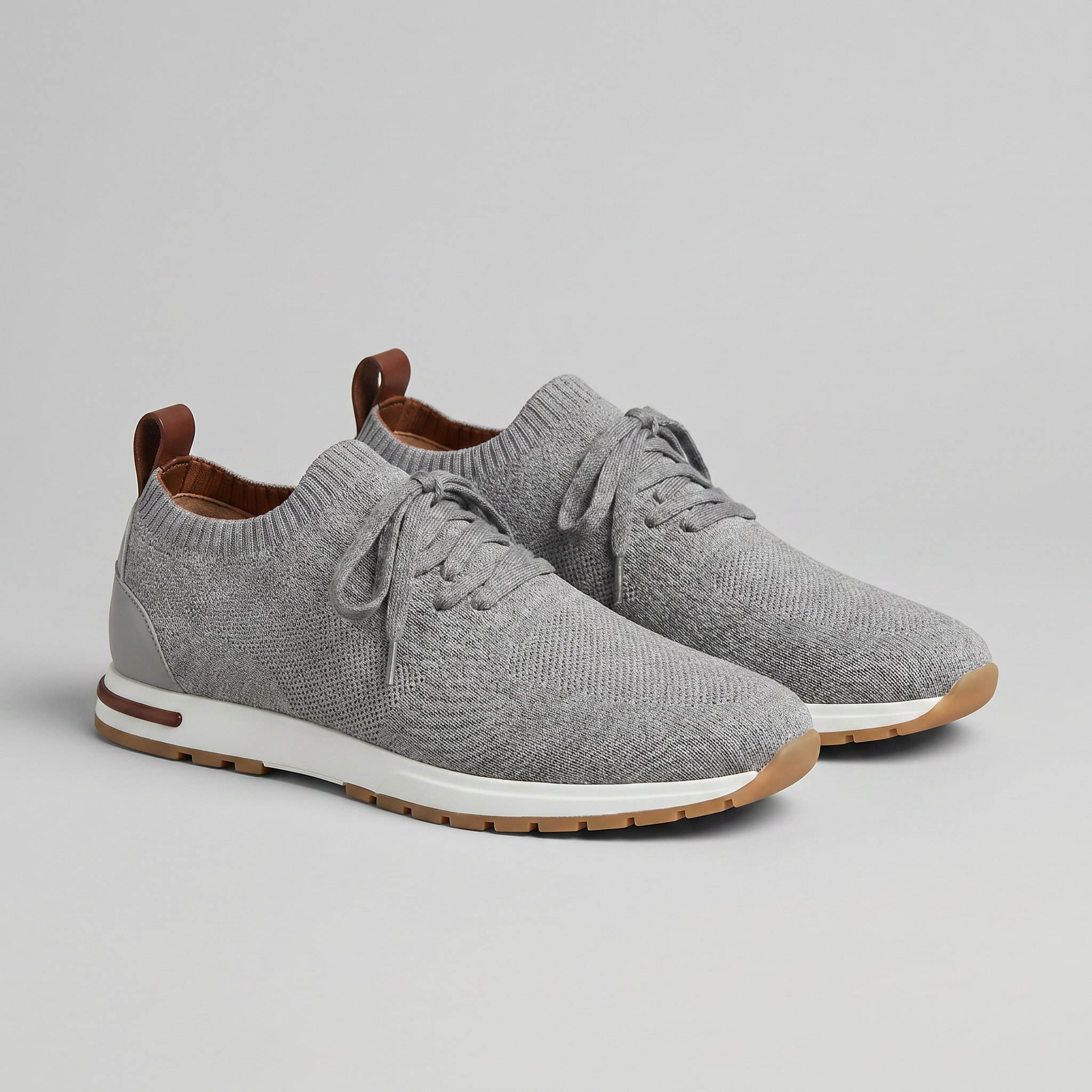 Zapatillas de punto con cordones para hombre casuales