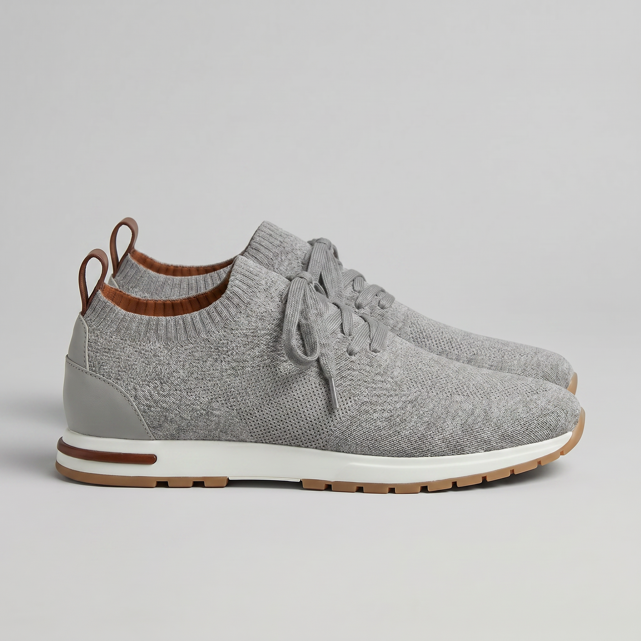 Zapatillas de punto con cordones para hombre casuales