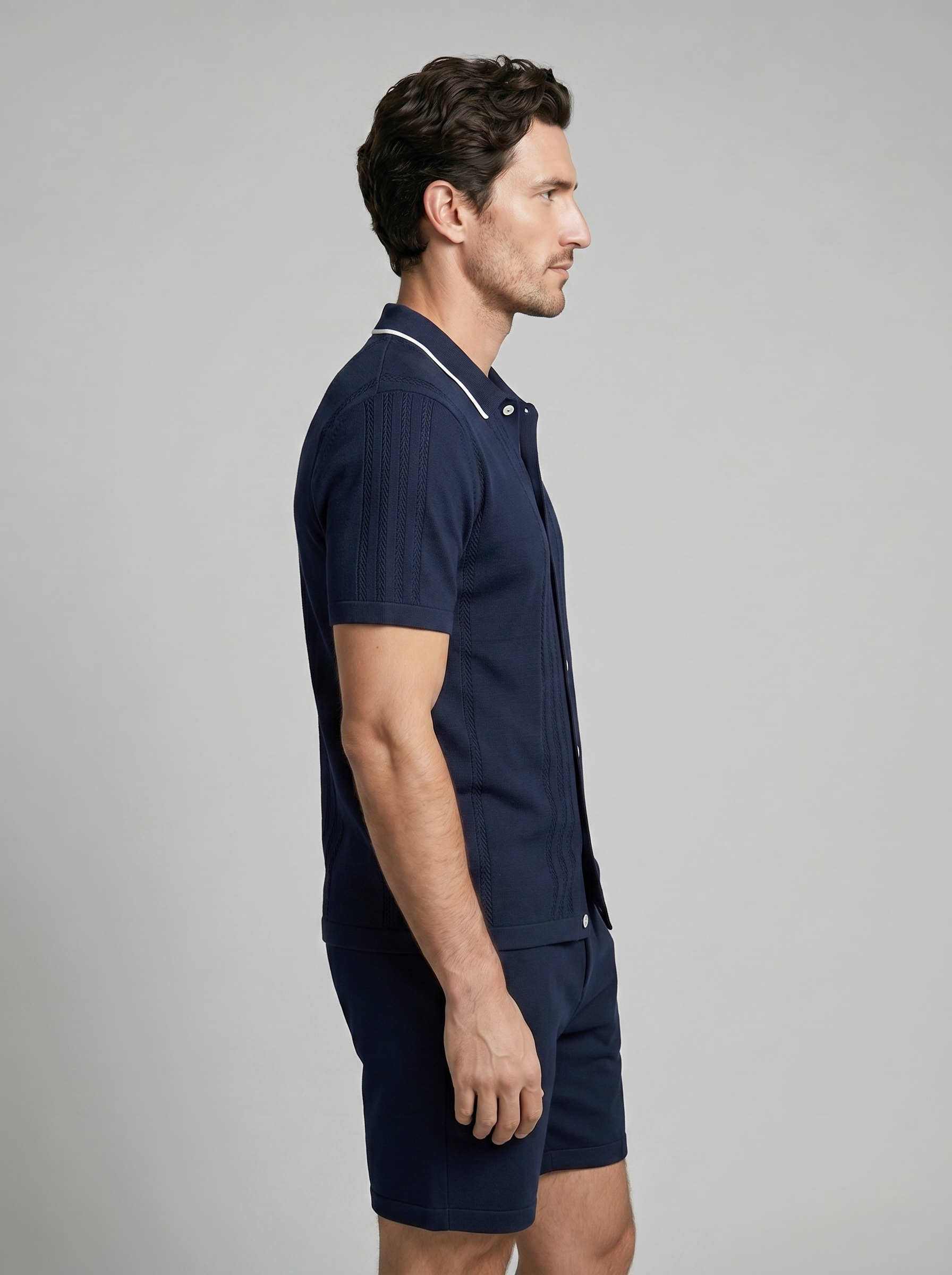 Conjunto Malha Dois Peças Homem Cintura Elástica Casual