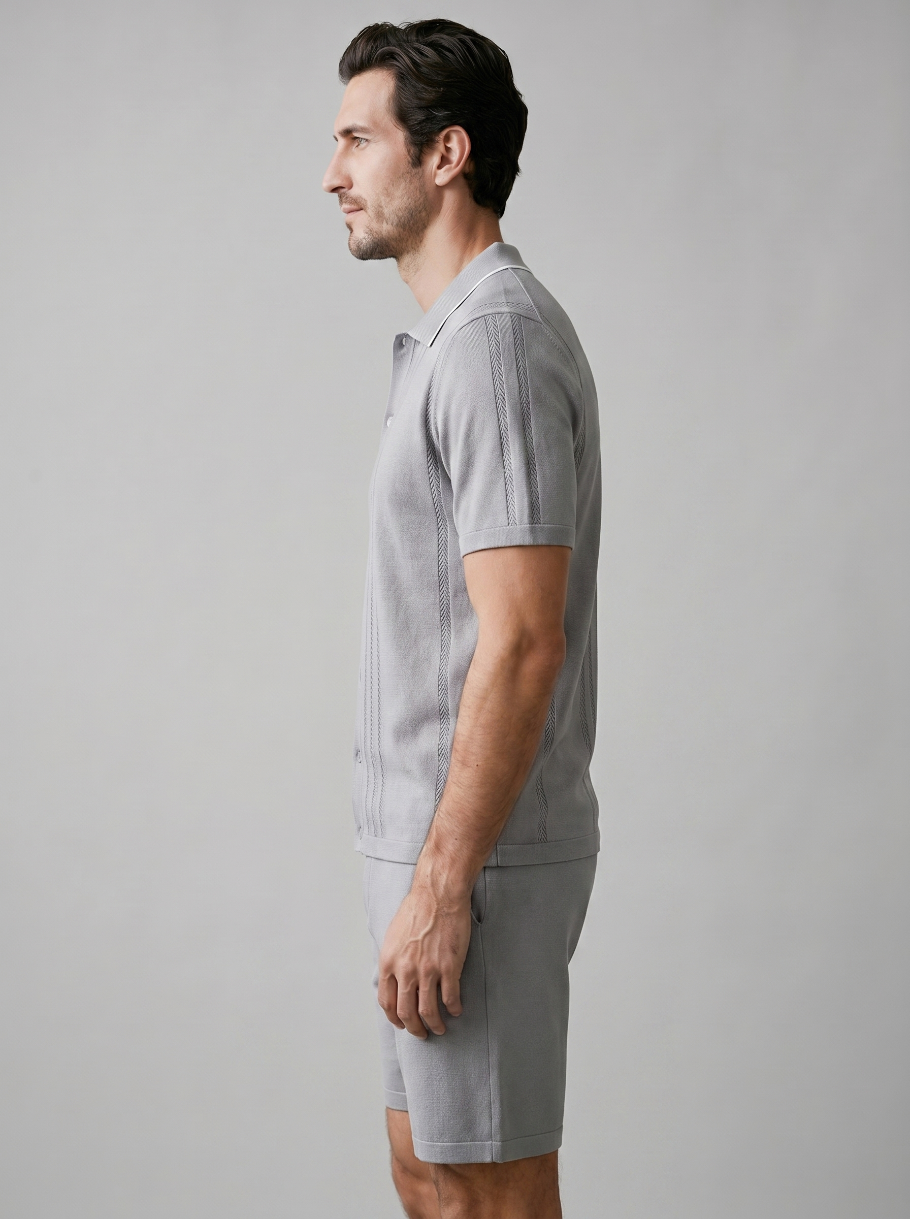 Conjunto Malha Dois Peças Homem Cintura Elástica Casual