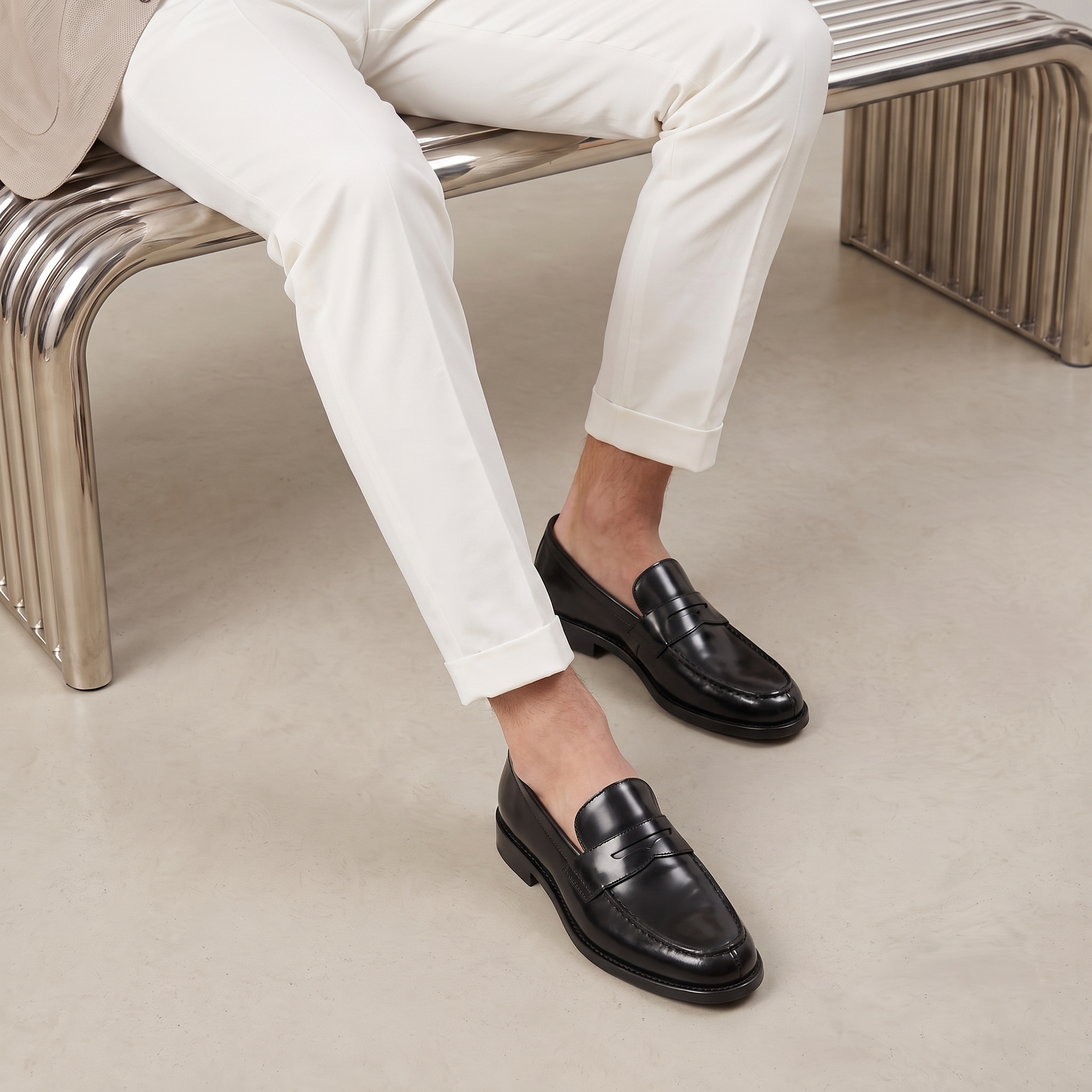 Mocasines de cuero para hombre, slip-on casuales