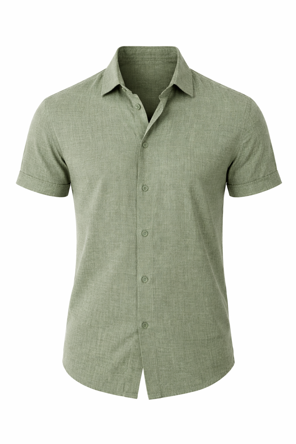 Camisa de lino para hombre clásica de manga larga casual verano