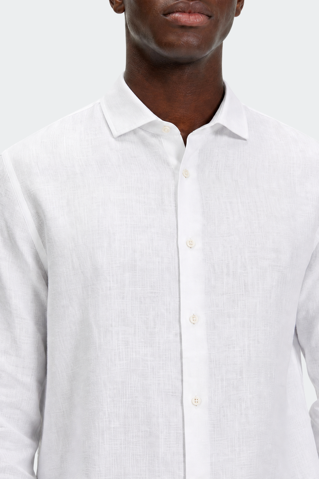 Linned skjorte til herrer, relaxed fit, spread krave