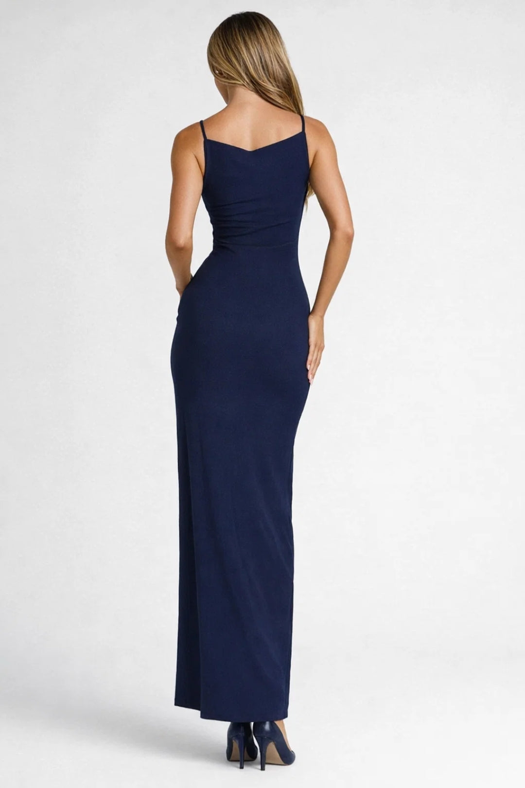 Vestido Maxi Mujer Sin Mangas Ajustado Abertura Formal