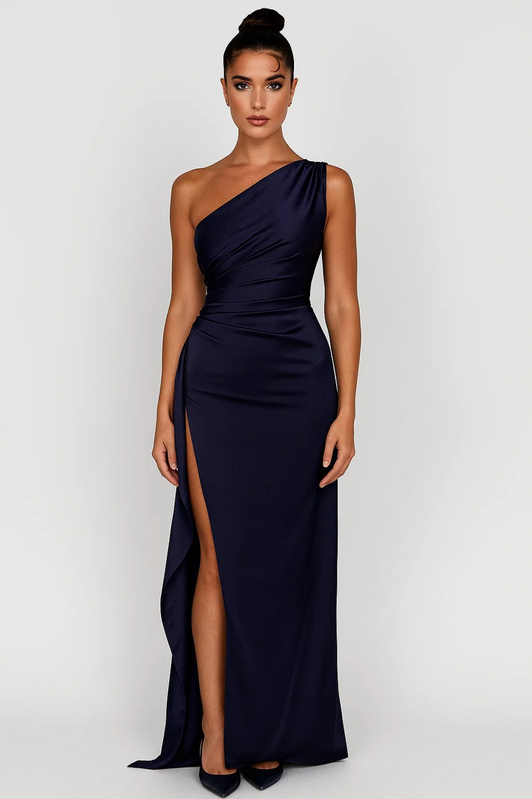 Maxi Jurk Dames One Shoulder Hoge Split Feestelijk