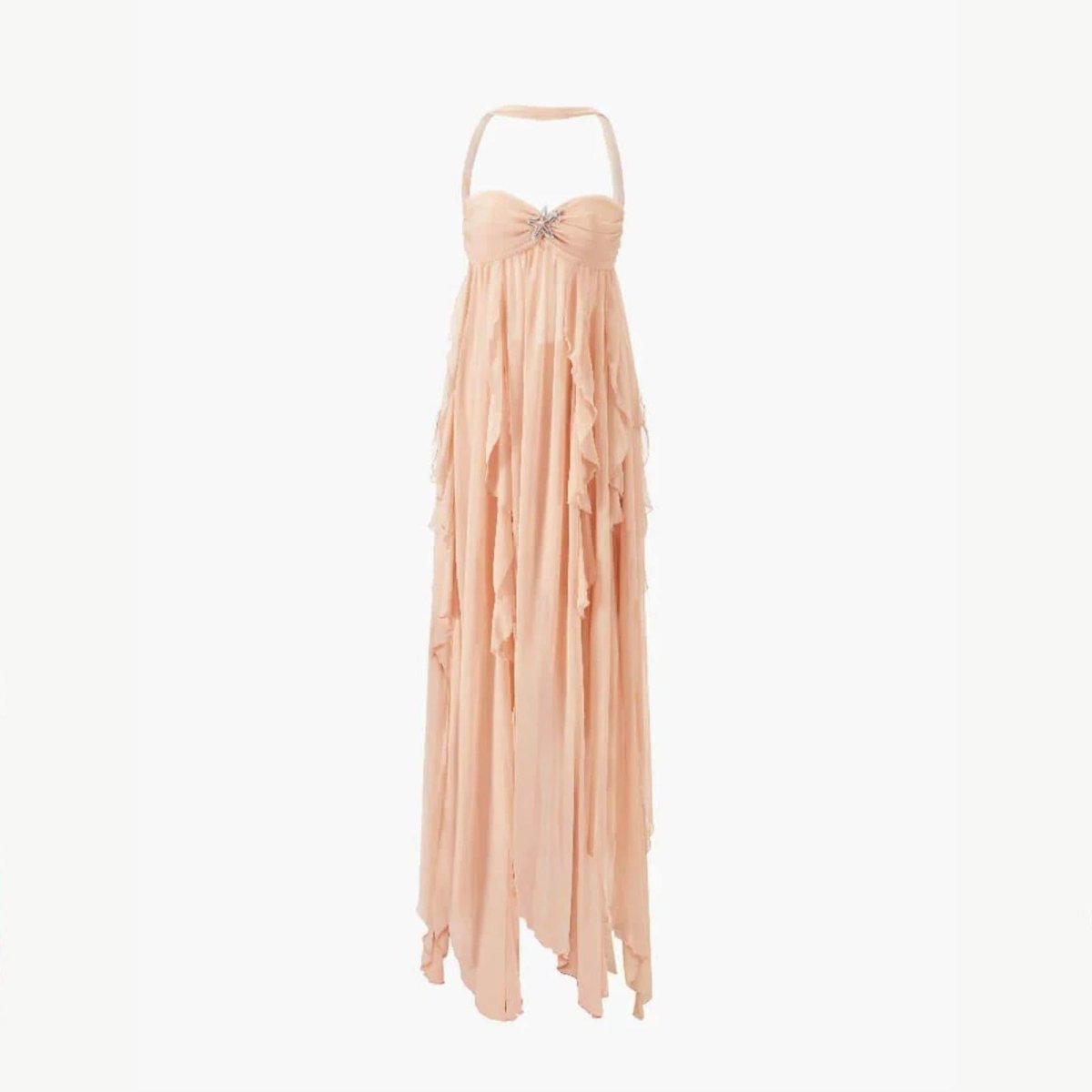 Maxi Jurk Dames Open Rug Avond Chiffon