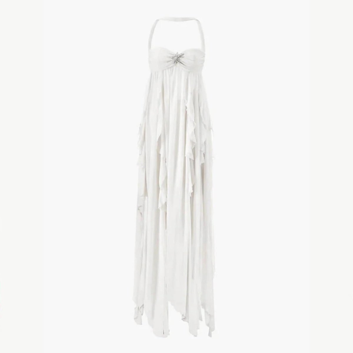 Maxikleid Damen Offener Rücken Abend Chiffon