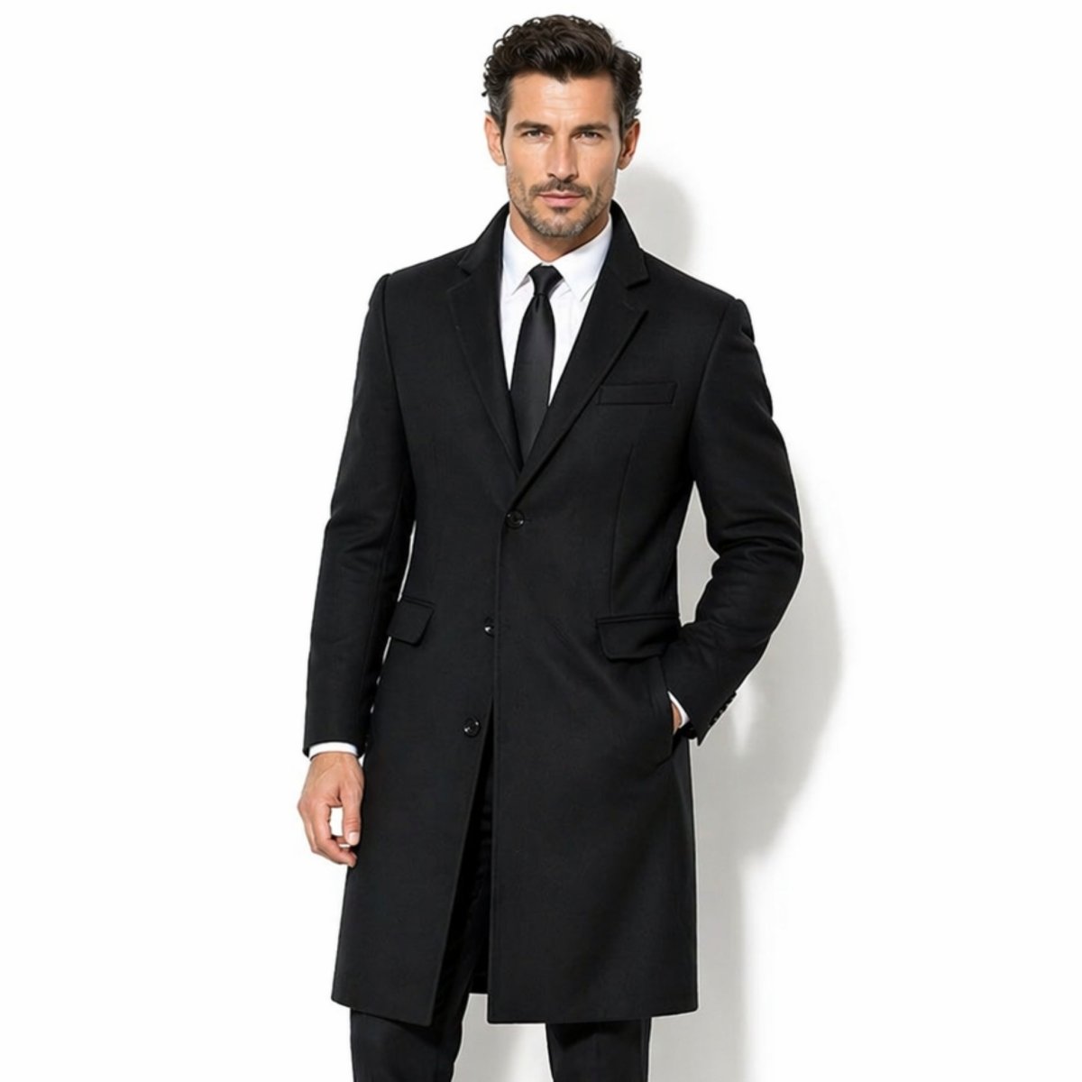 Manteau Homme Hiver Formelle Noir