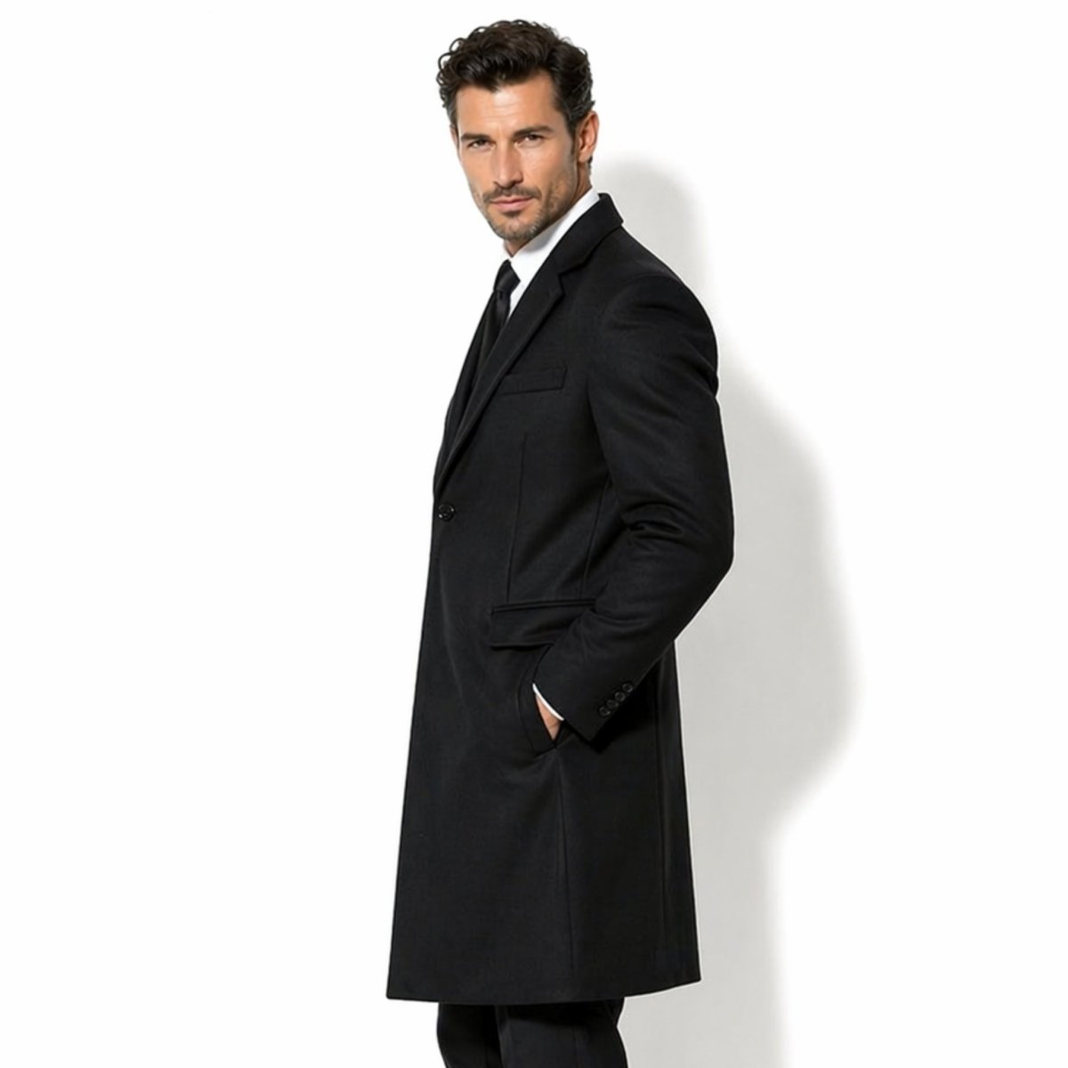 Manteau Homme Hiver Formelle Noir