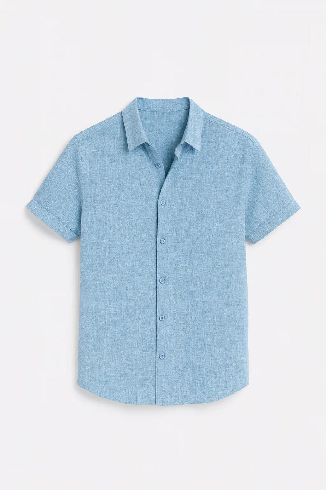 Camisa para hombre manga corta ajuste regular cuello clásico verano