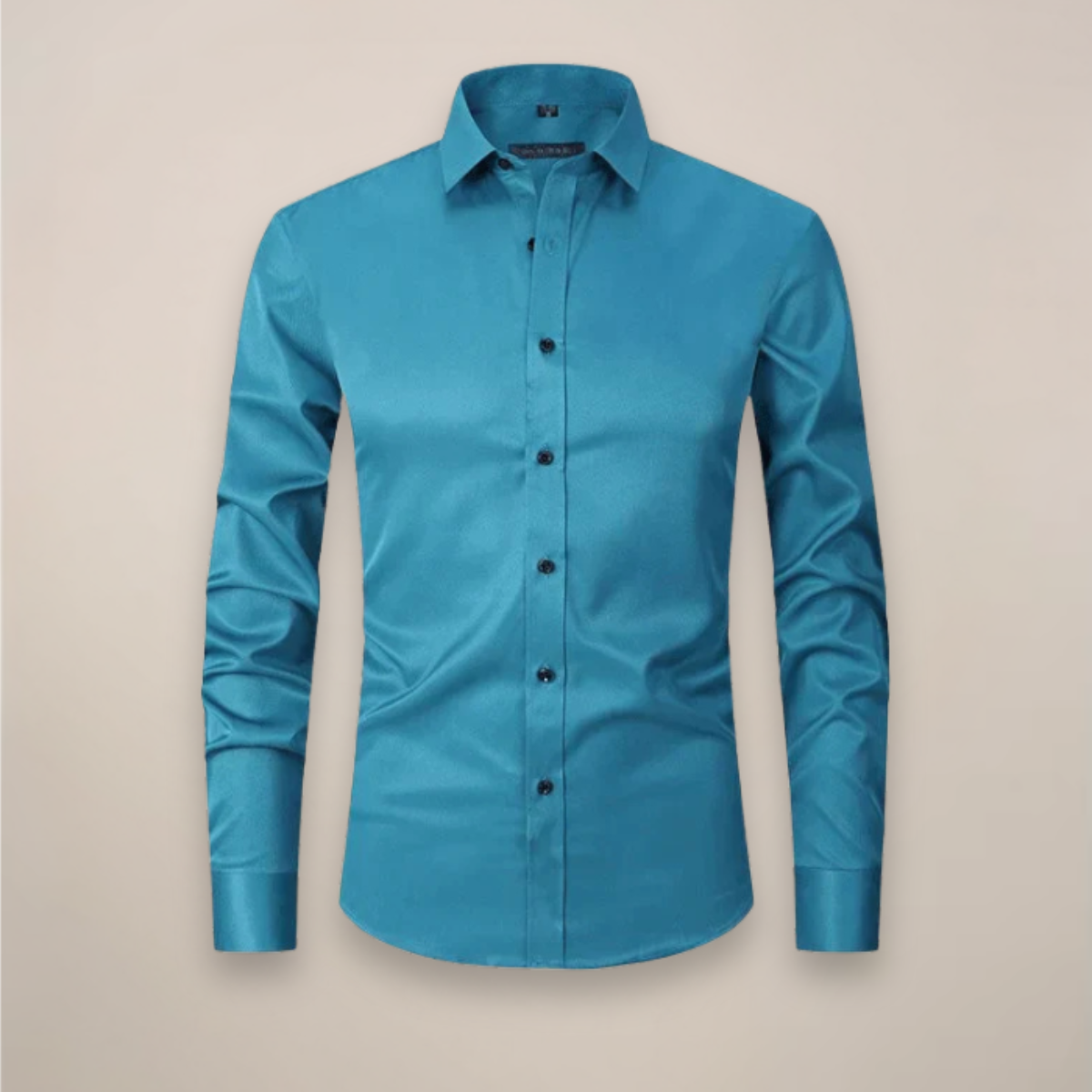 Camisa Hombre Mangas Largas Ajuste Estructurado Arrugado Libre
