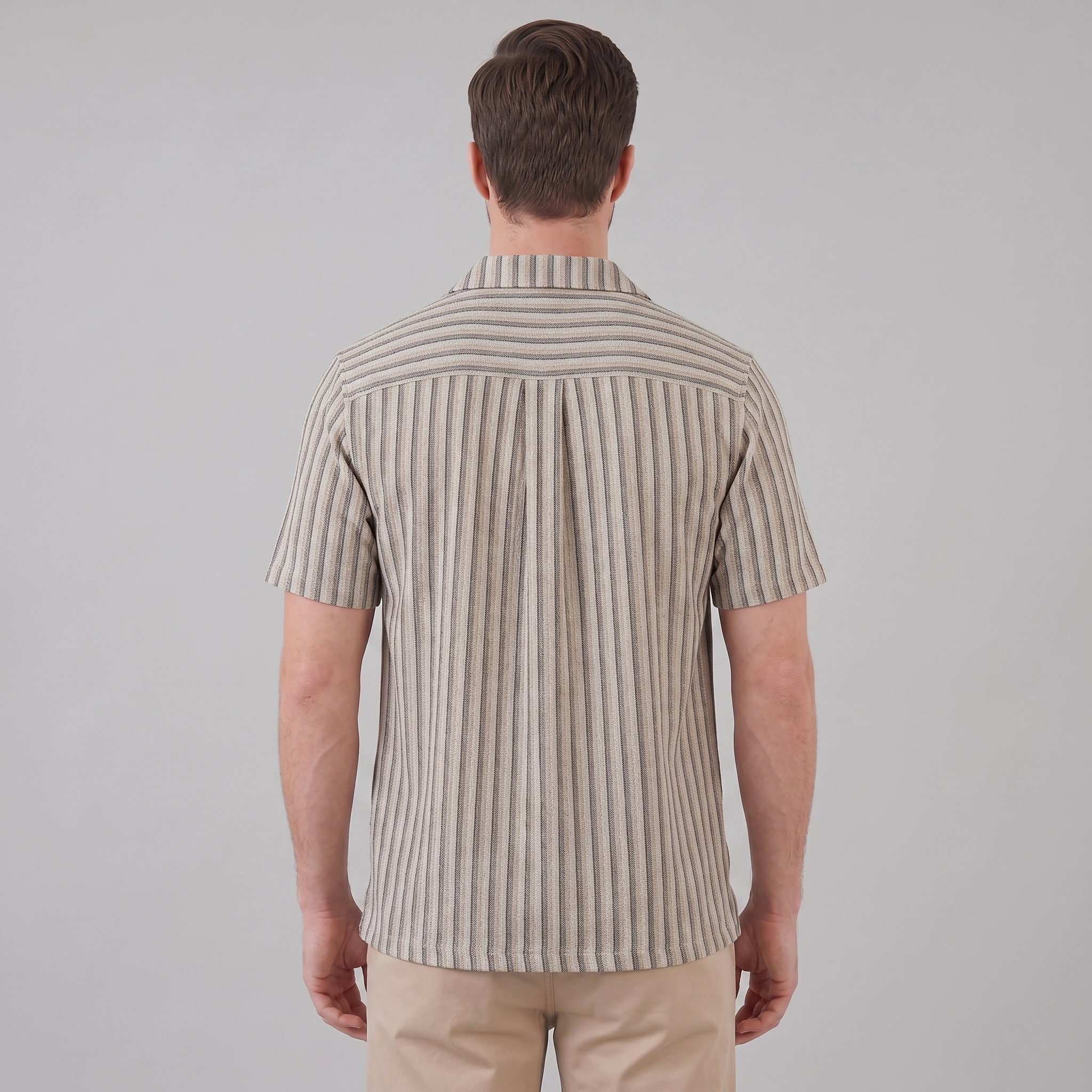 Skjorte Herre Vertikale Striber Resort Casual Sommer