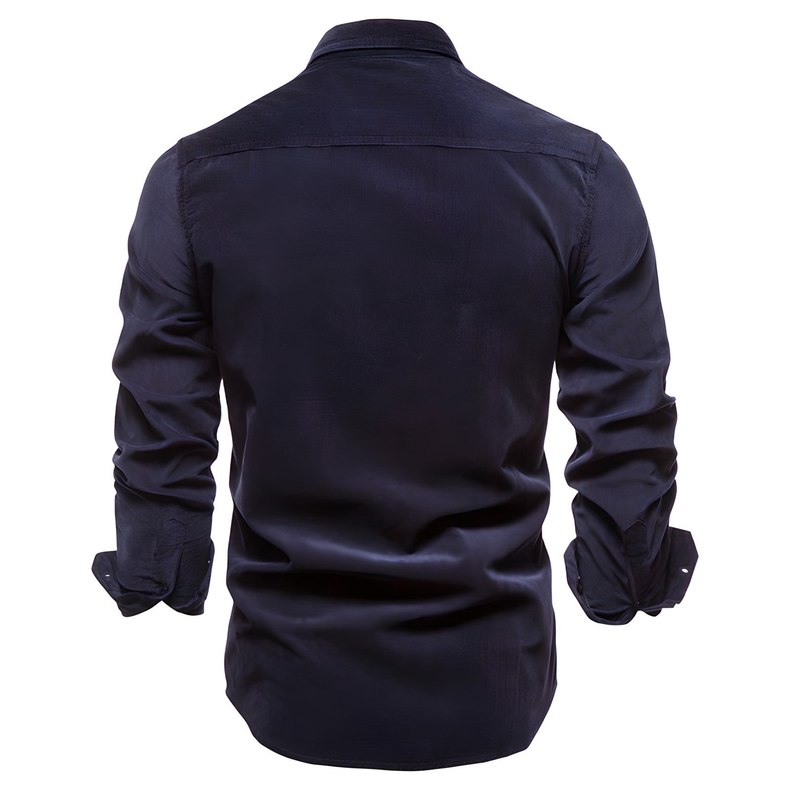 Camisa de homem com mangas compridas e bolsos no peito