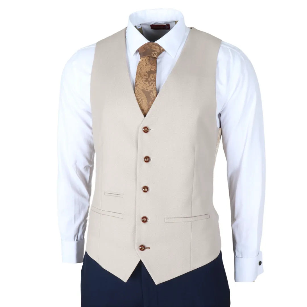 Costume homme trois pièces bleu marine coupe ajustée formel