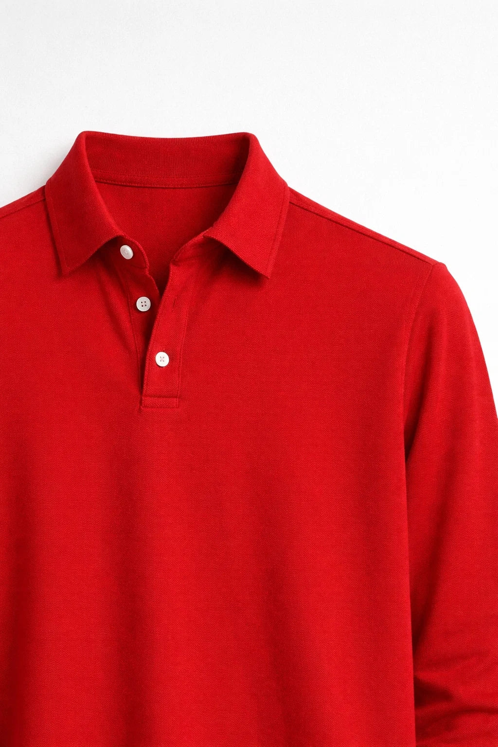 Polo Herren Langarm Slim Fit Klassischer Kragen Freizeit