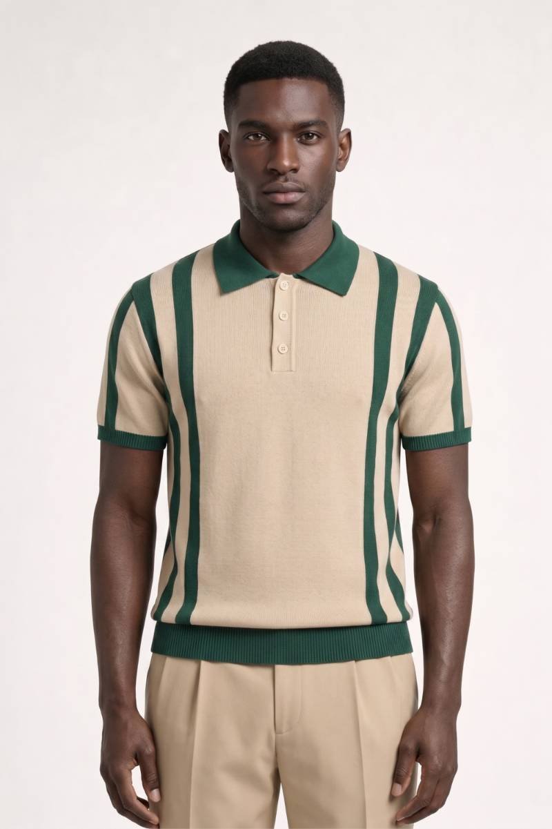 Polo Heren Regular Fit Gestreept Korte Mouwen Casual