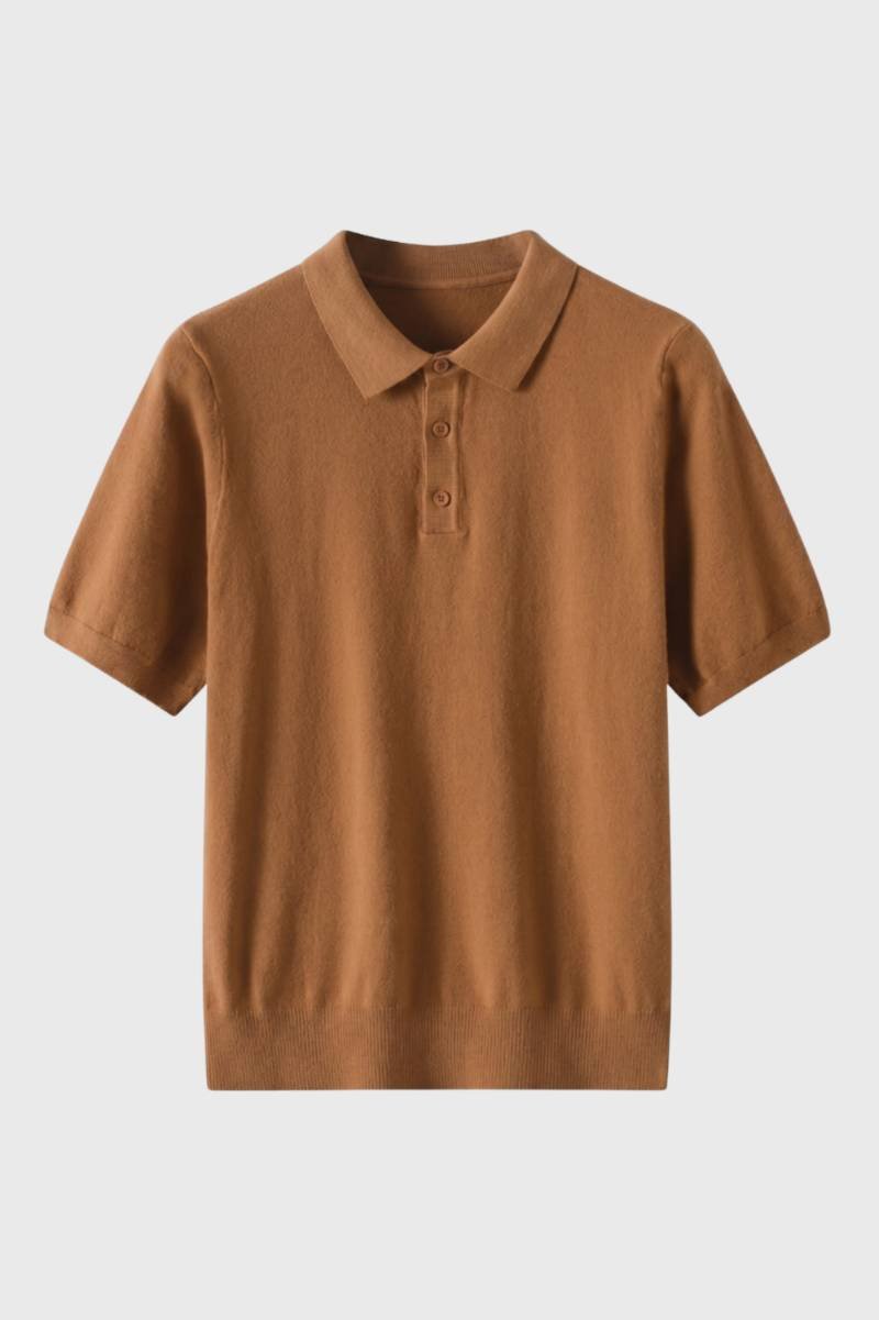 Polo shirt herre korte ærmer klassisk fit strikket kant
