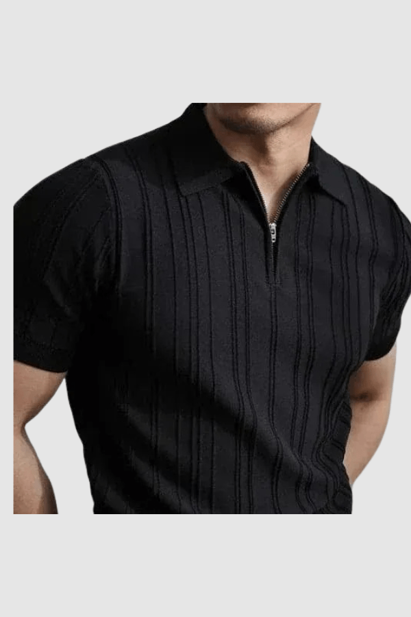 Polo Shirt Herre Muscle Fit V-Hals Åndbar Casual
