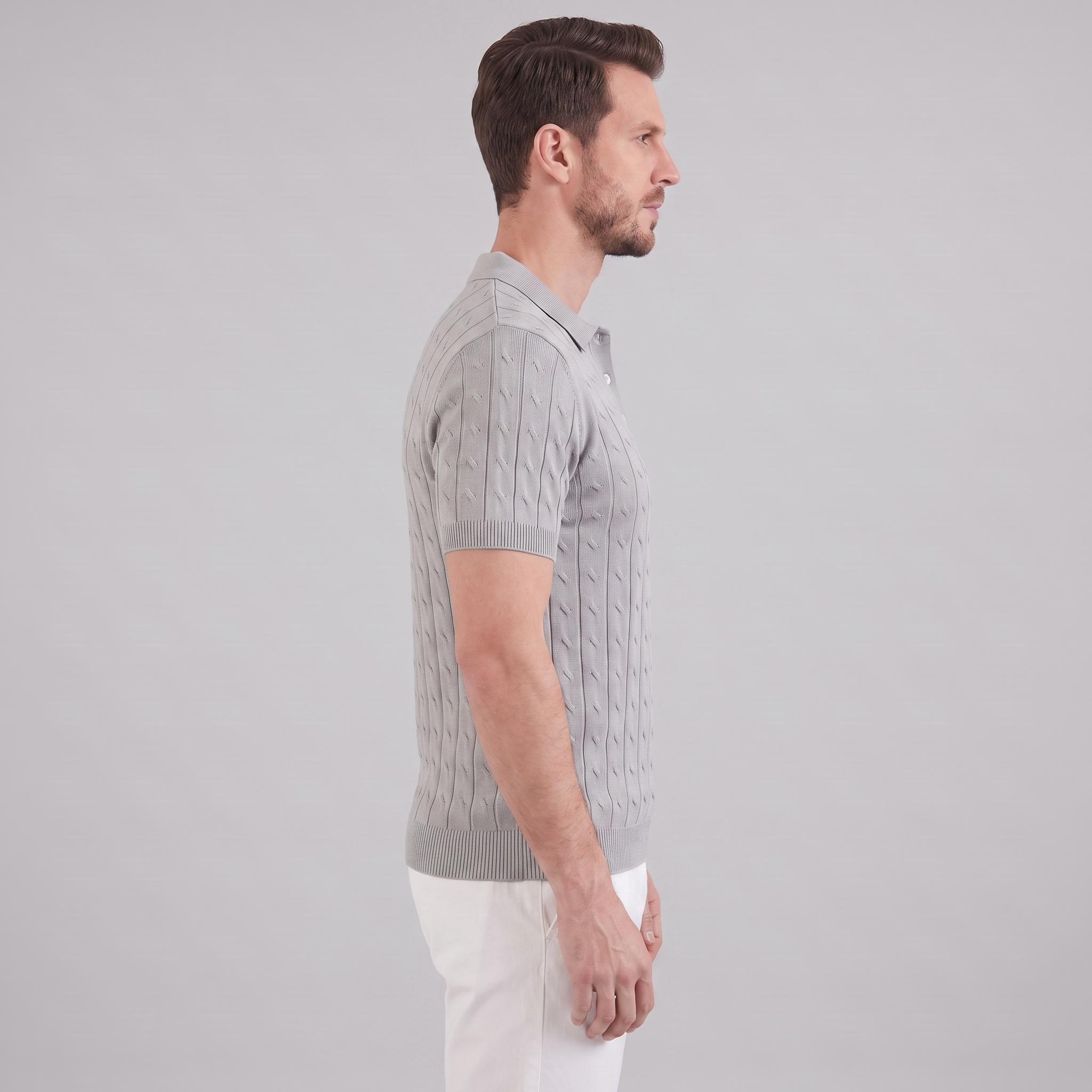 Poloshirt Heren Textured Knit Casual Zomer