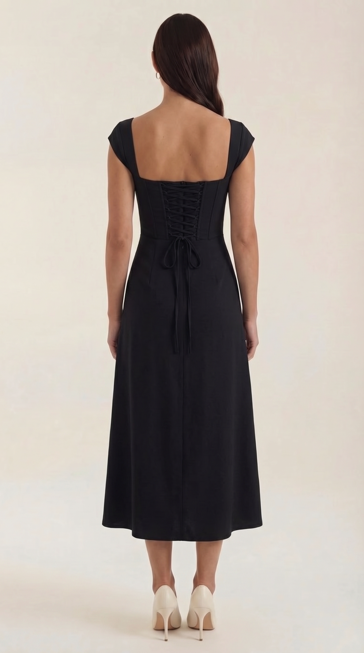 Vestido midi para mujer línea A vintage con estampado floral estilo bustier tirantes finos